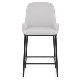 Cameo Bar Stool Light Grey Fabric