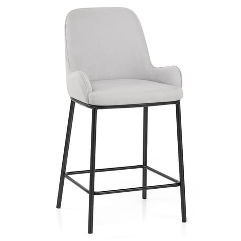 Cameo Bar Stool Light Grey Fabric