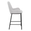 Cameo Bar Stool Light Grey Fabric