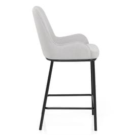 Cameo Bar Stool Light Grey Fabric
