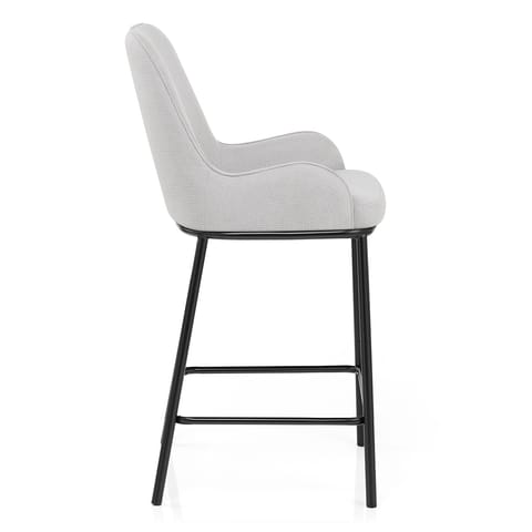 Cameo Bar Stool Light Grey Fabric