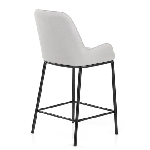 Cameo Bar Stool Light Grey Fabric