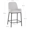 Cameo Bar Stool Light Grey Fabric