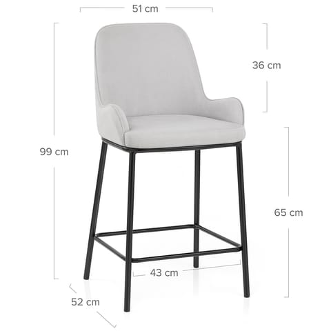 Cameo Bar Stool Light Grey Fabric