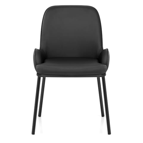 Cameo Dining Chair Black Leather