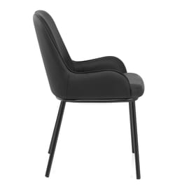 Cameo Dining Chair Black Leather