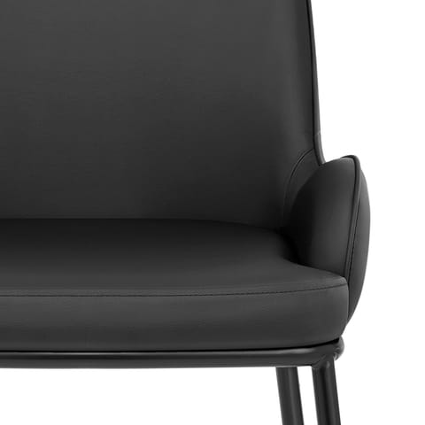 Cameo Dining Chair Black Leather