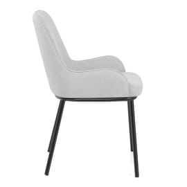 Cameo Dining Chair Light Grey Fabric