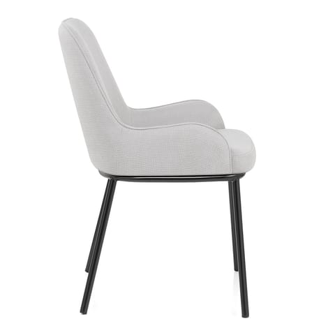 Cameo Dining Chair Light Grey Fabric