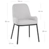 Cameo Dining Chair Light Grey Fabric