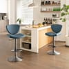 Pearl Real Leather Stool Blue