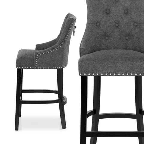 Ascot Bar Stool Charcoal Fabric
