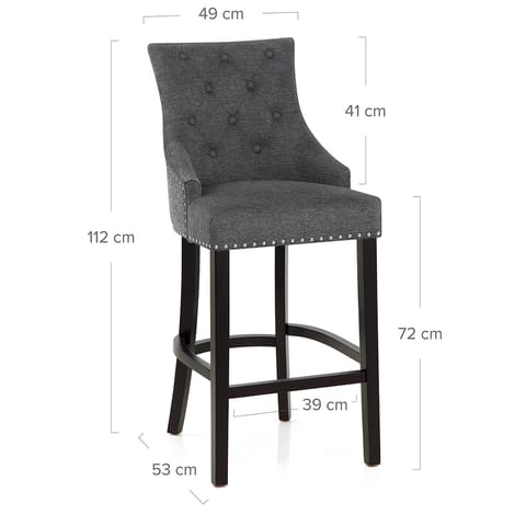 Ascot Bar Stool Charcoal Fabric