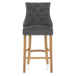 Ascot Oak Stool Charcoal Fabric