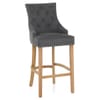 Ascot Oak Stool Charcoal Fabric