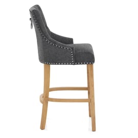 Ascot Oak Stool Charcoal Fabric