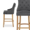 Ascot Oak Stool Charcoal Fabric