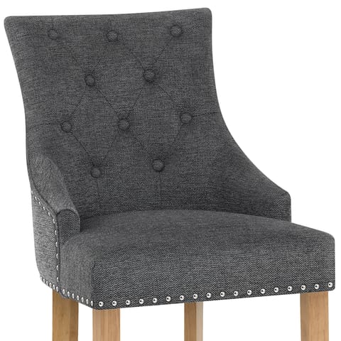 Ascot Oak Stool Charcoal Fabric