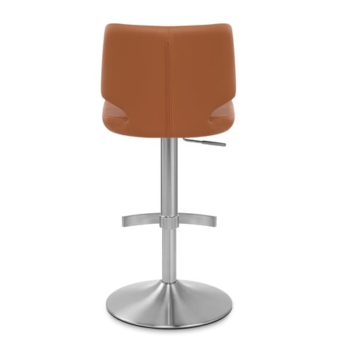 Mode Brushed Steel Stool  Dark Tan