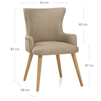 Diablo Oak Dining Chair Brown Dimensions