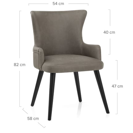 Diablo Dining Chair Grey Dimensions