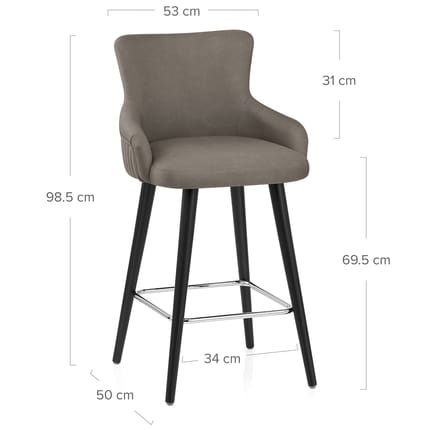 Diablo Bar Stool Grey Dimensions