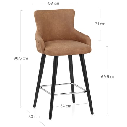 Diablo Bar Stool Tan Dimensions