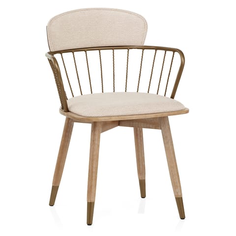 Opera Chair Oak & Beige Fabric