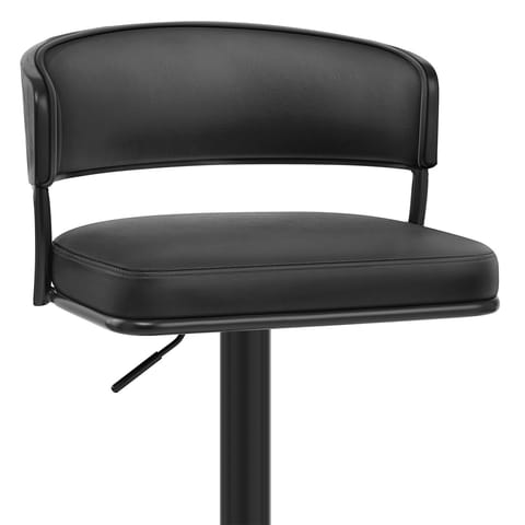 Alexa Real Leather Stool Black