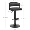 Alexa Real Leather Stool Black