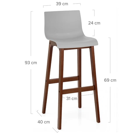 Drift Walnut & Grey Bar Stool