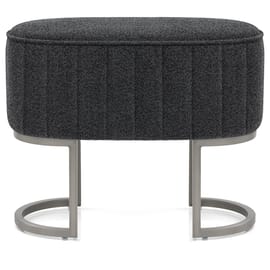 Duet Brushed Graphite Stool Charcoal Fabric