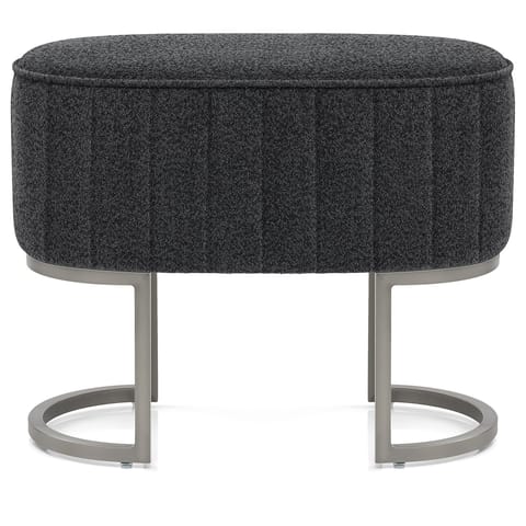 Duet Brushed Graphite Stool Charcoal Fabric