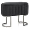 Duet Brushed Graphite Stool Charcoal Fabric