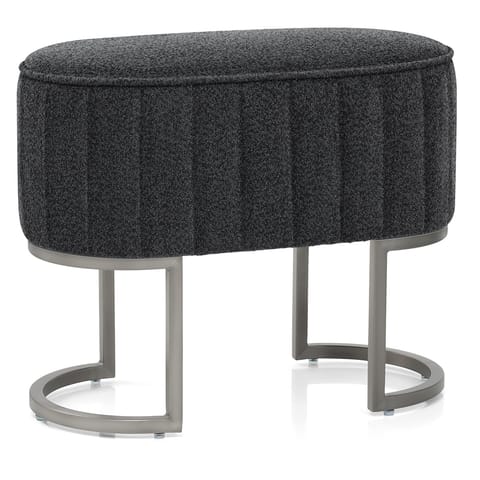 Duet Brushed Graphite Stool Charcoal Fabric
