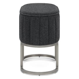 Duet Brushed Graphite Stool Charcoal Fabric