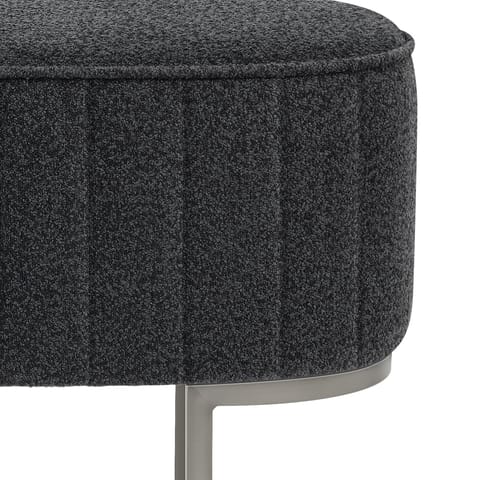 Duet Brushed Graphite Stool Charcoal Fabric