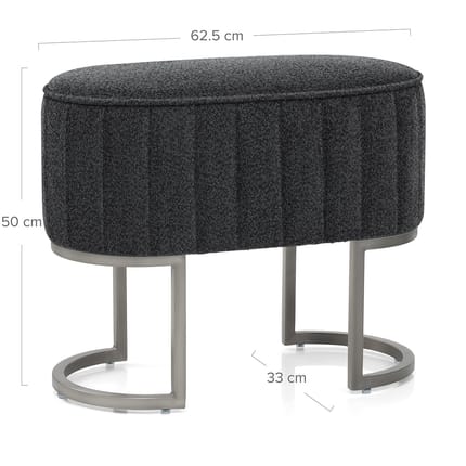 Duet Brushed Graphite Stool Charcoal Fabric Dimensions