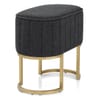 Duet Brushed Gold Stool Charcoal Fabric