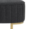 Duet Brushed Gold Stool Charcoal Fabric