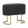 Duet Brushed Gold Stool Charcoal Fabric