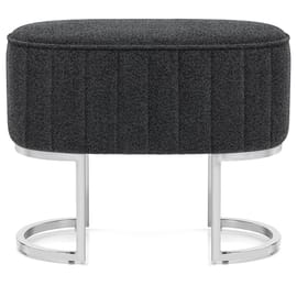 Duet Chrome Stool Charcoal Fabric