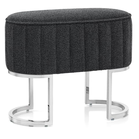 Duet Chrome Stool Charcoal Fabric