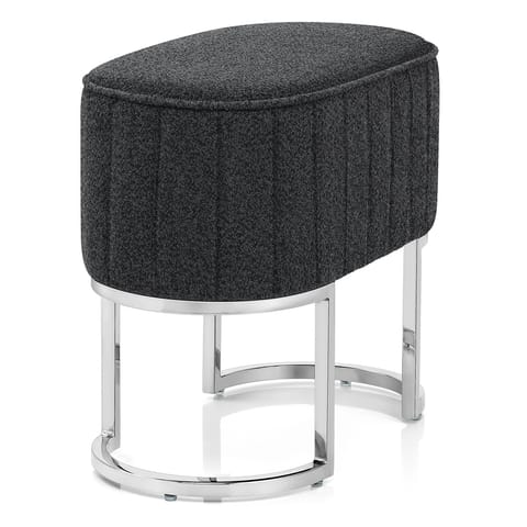 Duet Chrome Stool Charcoal Fabric