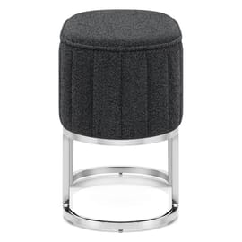 Duet Chrome Stool Charcoal Fabric