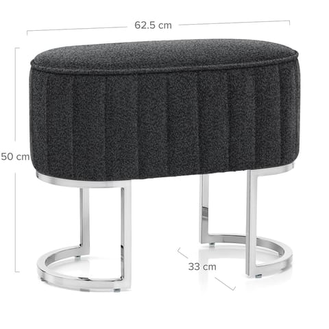 Duet Chrome Stool Charcoal Fabric