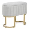 Duet Brushed Gold Stool Light Grey Fabric