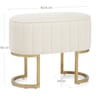 Duet Brushed Gold Stool Beige Fabric