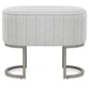 Duet Brushed Graphite Stool Light Grey Fabric