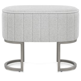 Duet Brushed Graphite Stool Light Grey Fabric